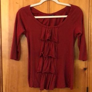 Ruffle 3 Quarter Sleeve T-Shirt